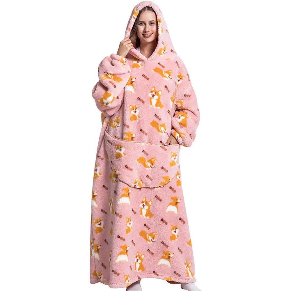 Wearable Plush Blanket Hoodie