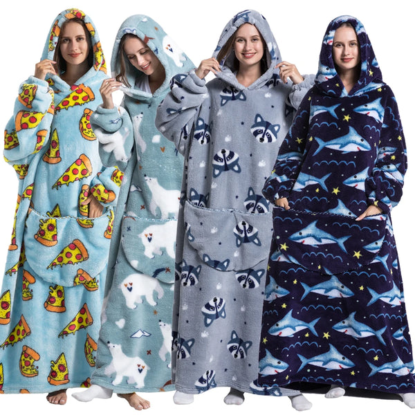 Wearable Plush Blanket Hoodie