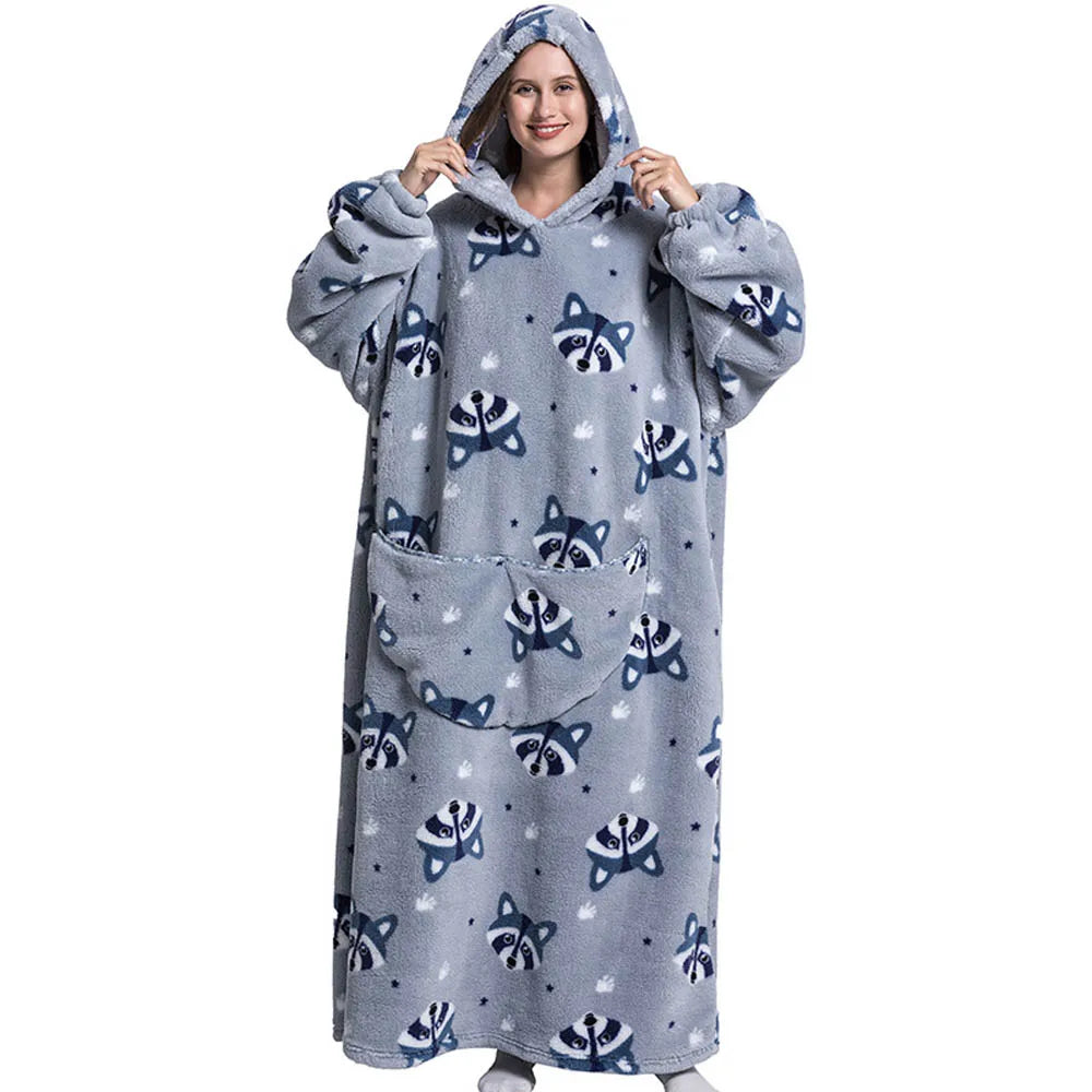 Wearable Plush Blanket Hoodie