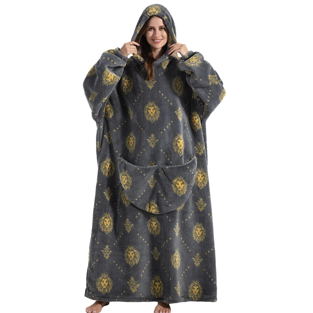 Wearable Plush Blanket Hoodie