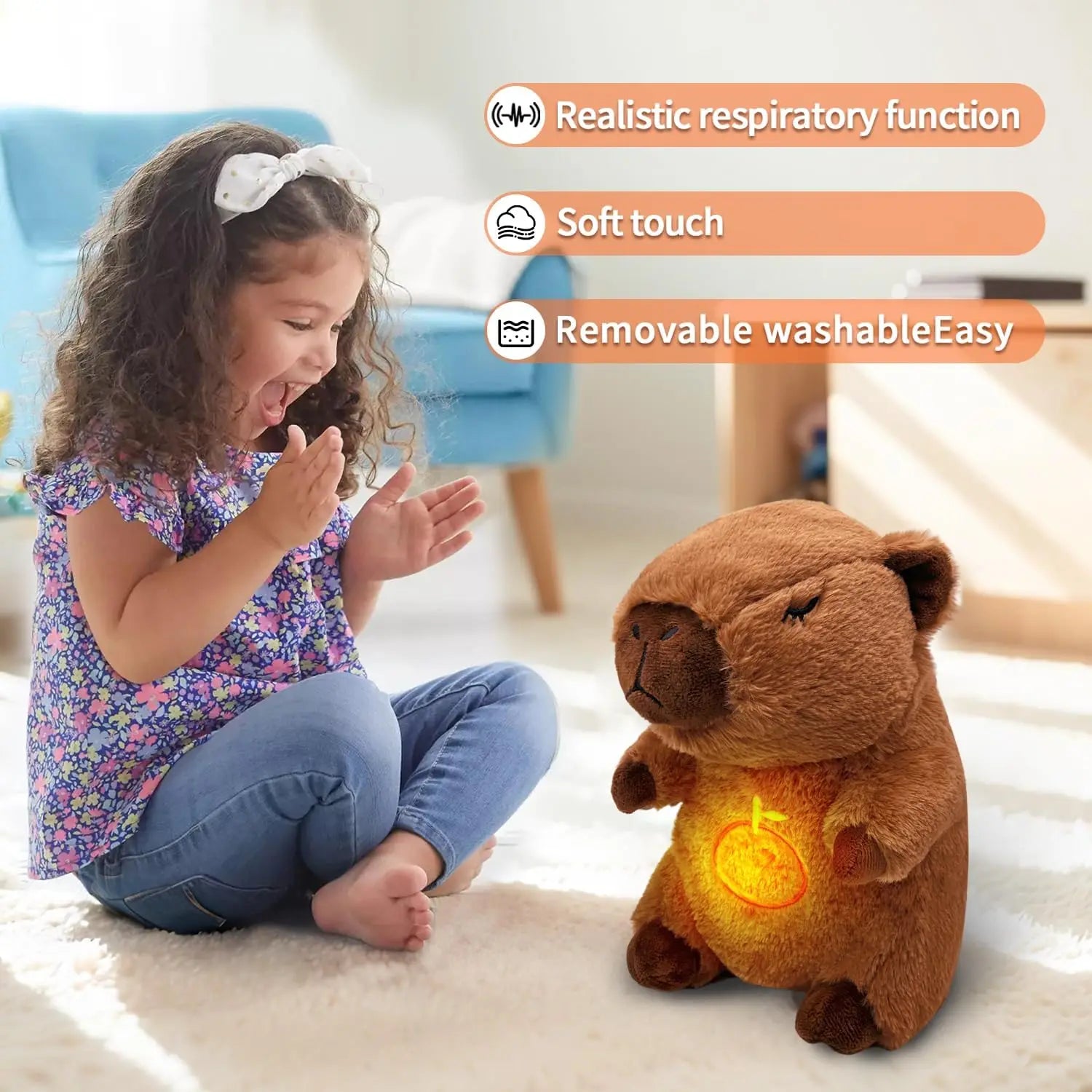 Breathing Capybara Plush Toy