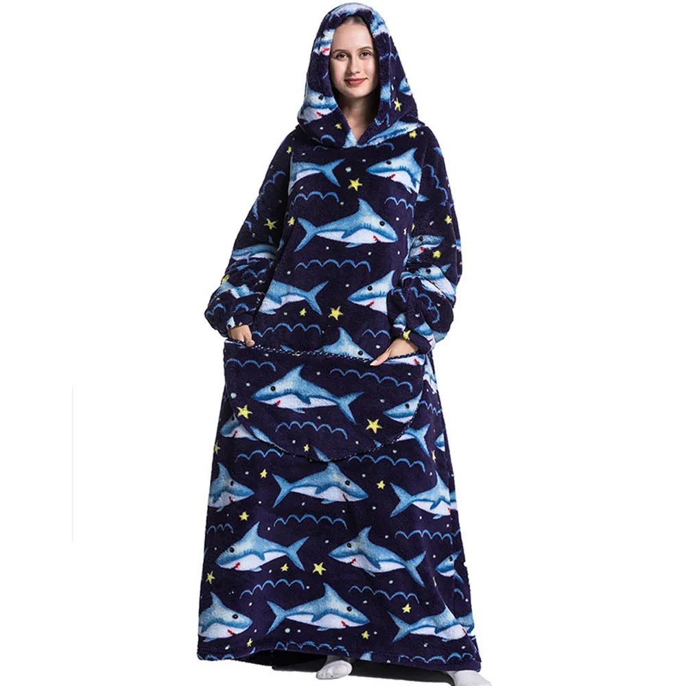 Wearable Plush Blanket Hoodie